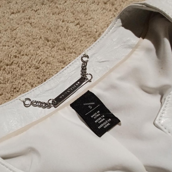 WHITE HOUSE BLACK MARKET 3/4 Sleeve Perforated Leather Jacket - Picture 6 of 11